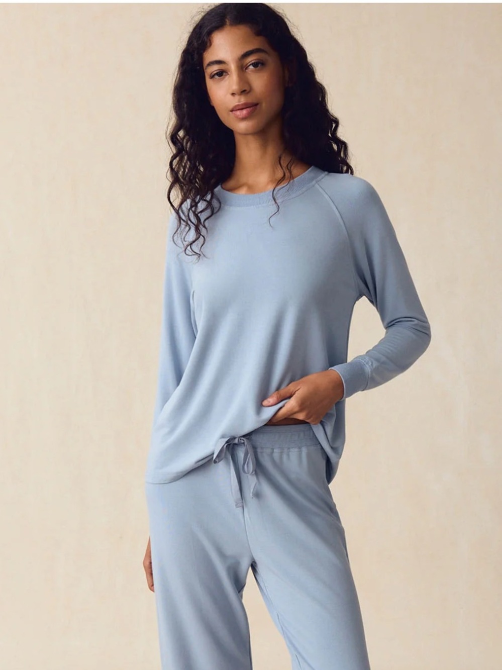 Lake Long Sleeve Crewneck Sweatshirt in dusty blue